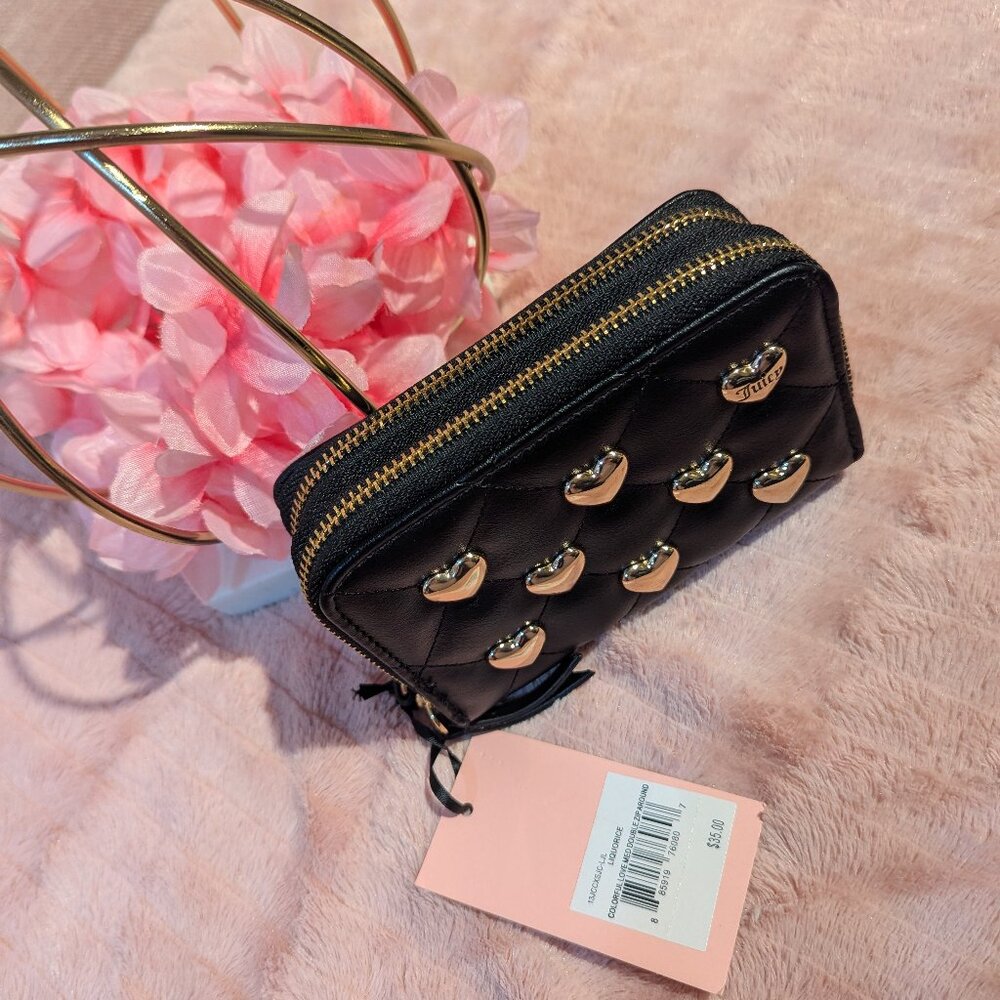 NWT Juicy Couture Black Double Zip Wallet - Picture 4 of 11